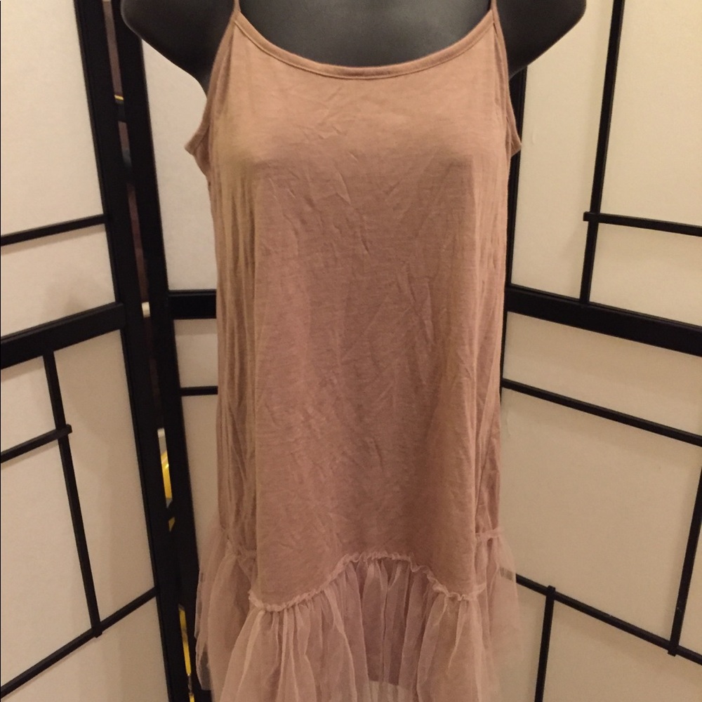 Boutique cami with tulle bottom